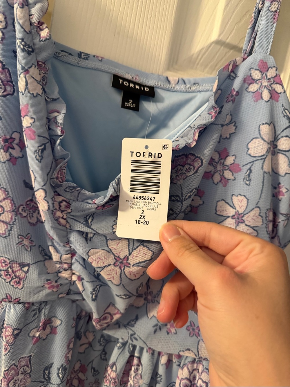 torrid Light Blue Floral Ruffle Cami